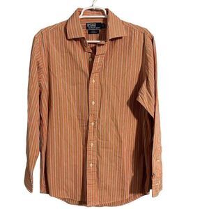 Polo Ralph Lauren Button Dress Shirt Mens 16 32/33 Regent Custom Fit Orange‎
